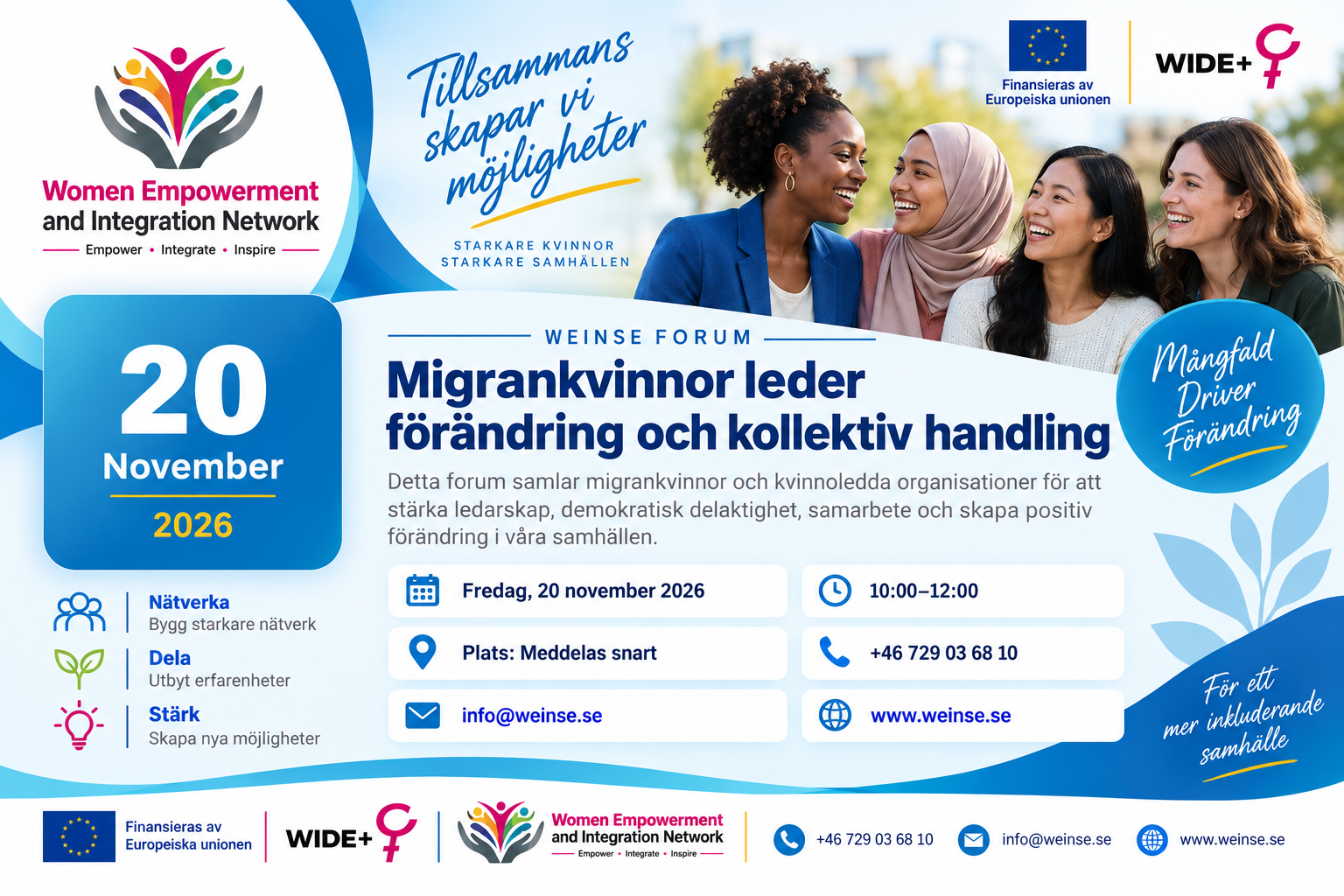 WEINSE Women Migrant Organisation Forum and Network event flyer